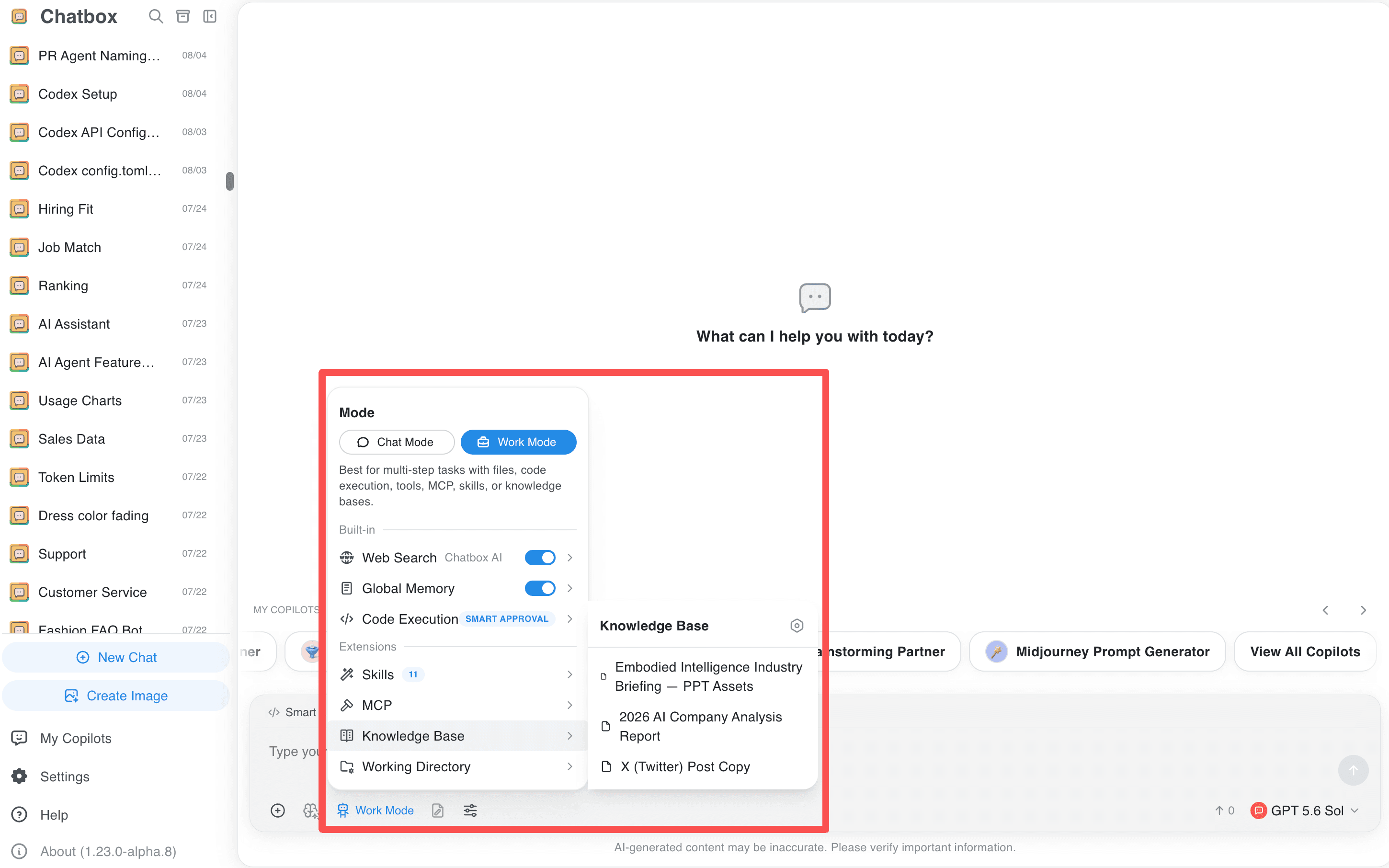 DeepSeek Work Mode configuration (Desktop)