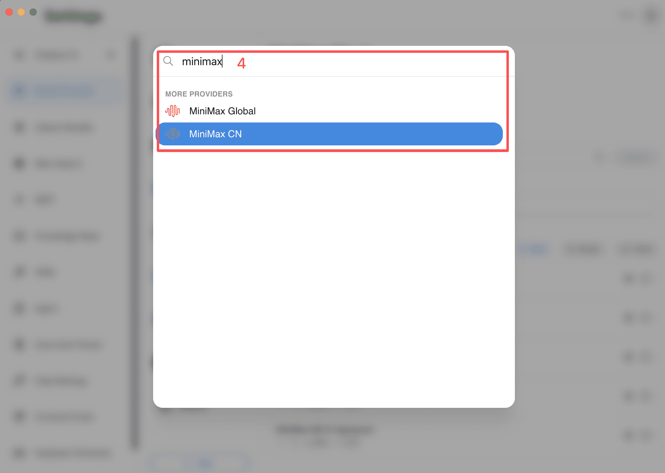 MiniMax provider configuration (Desktop)