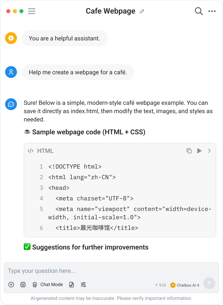 Code generation with live preview